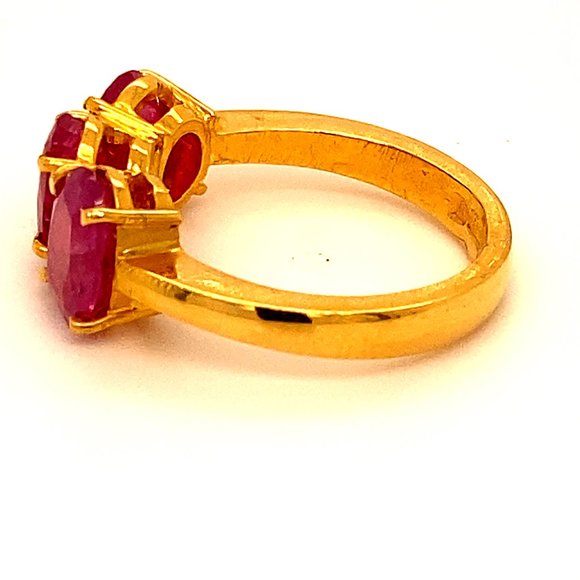 Tajik Ruby 3.85ct Solid 22K Yellow Gold Ring - Picture 7 of 9